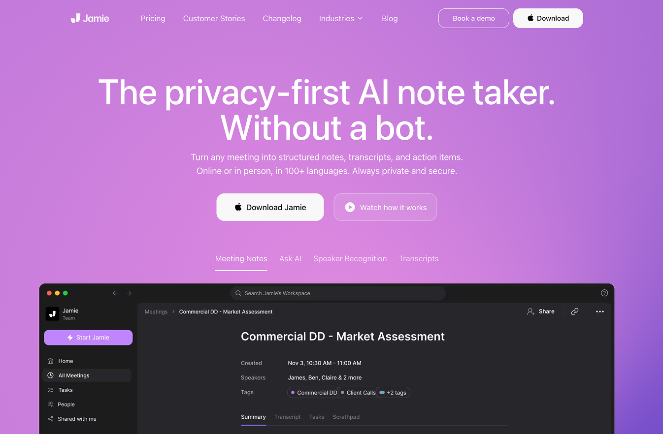 Jamie product interface screenshot